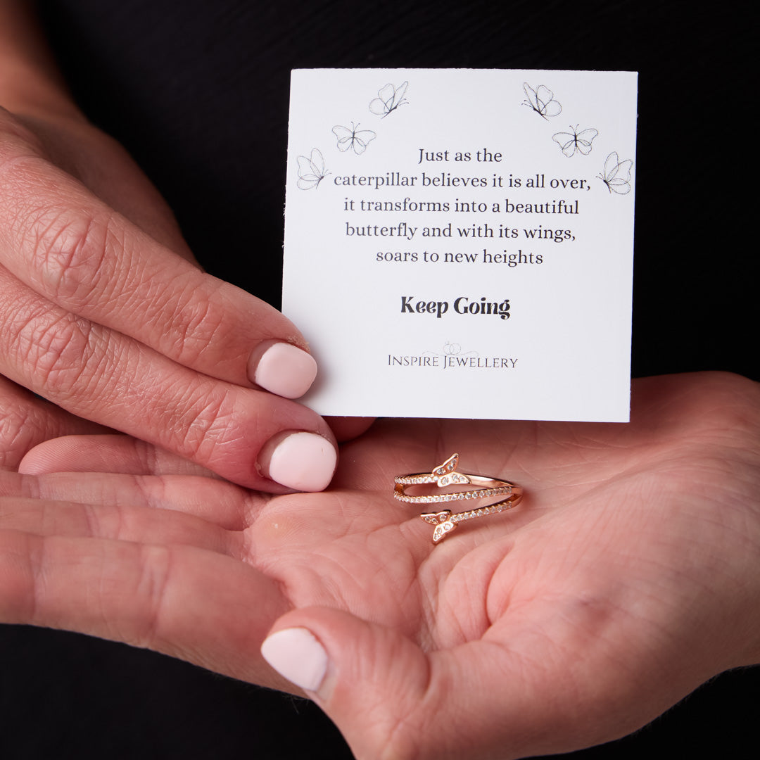 Keep Going My Beautiful Daughter - Butterfly Ring